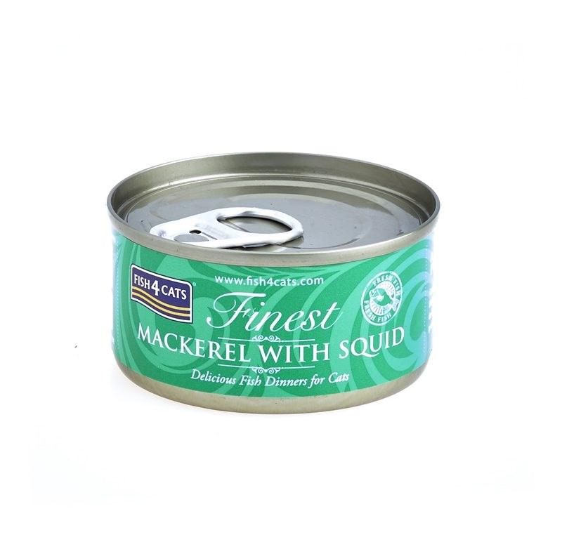 FISH4CATS Makrel med blæksprutte – vådfoder til kat, 70 g billede