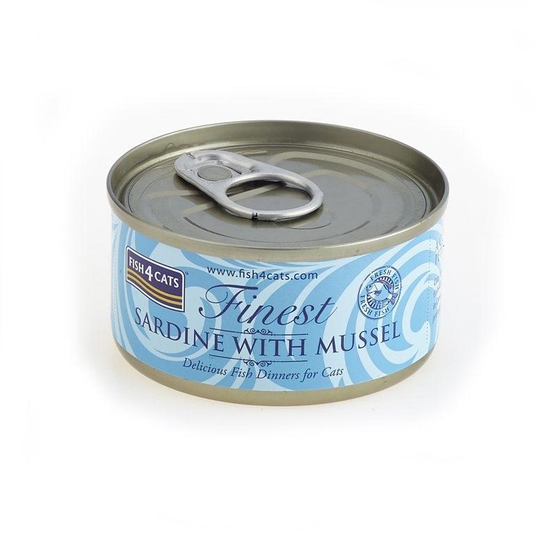 FISH4CATS Finest Sardine with Mussel – vådfoder til kat, 70 g billede