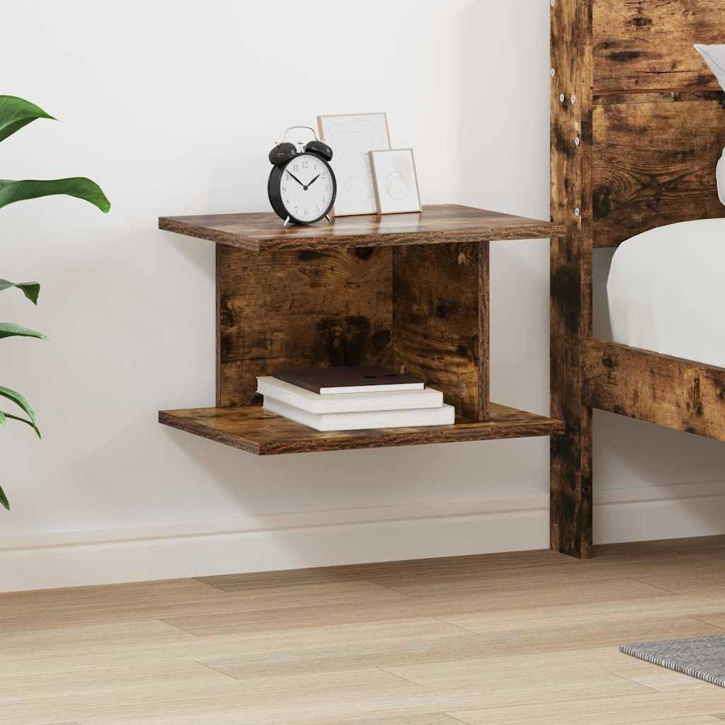 Sengebord Røget eg 40 x 30 x 25 cm Konstrueret træ billede