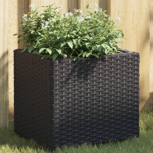 Plantekasser 2 stk. 36x30x32 cm polyrattan sort