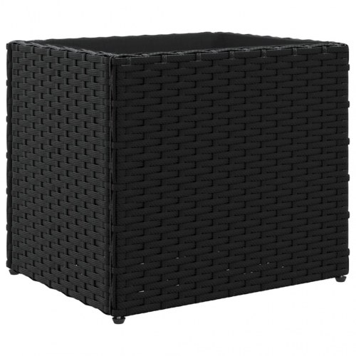 Plantekasser 2 stk. 36x30x32 cm polyrattan sort