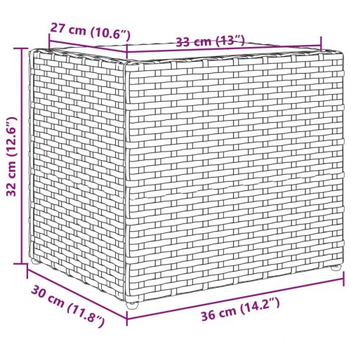 Plantekasser 2 stk. 36x30x32 cm polyrattan sort
