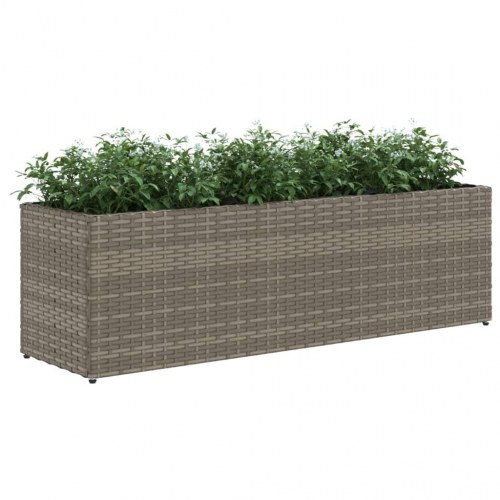 Plantekasse med 3 krukker 105 x 30 x 32 cm polyrattan grå