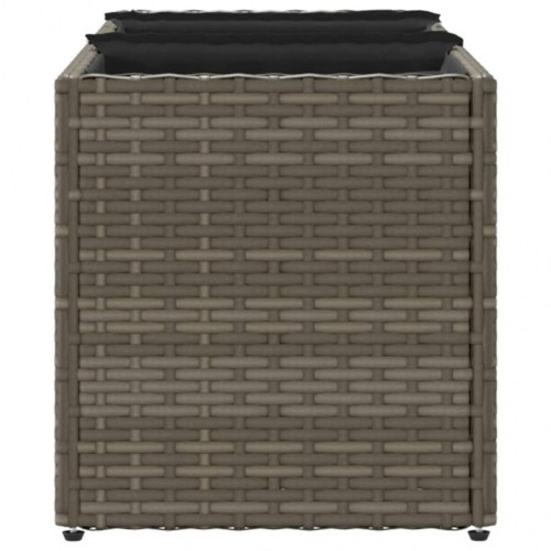 Plantekasse med 3 krukker 105 x 30 x 32 cm polyrattan grå
