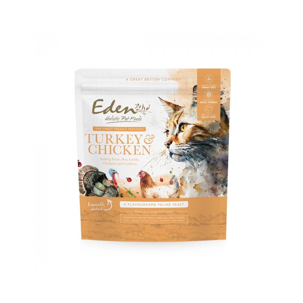 Eden Turkey & Chicken - tørfoder til kat, 1,5 kg billede