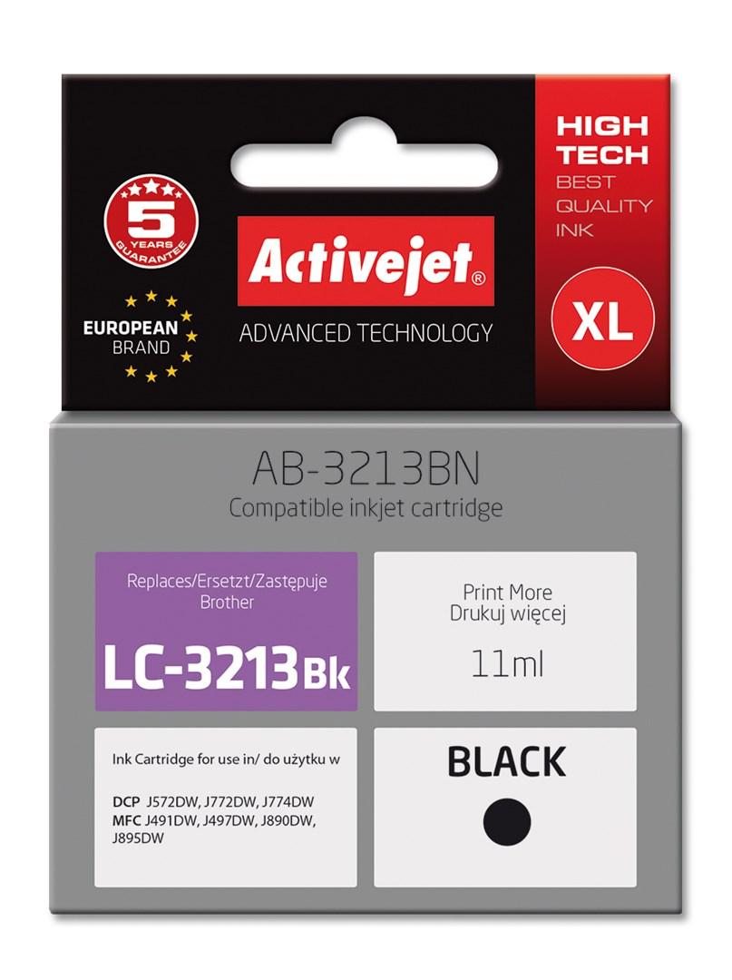 Activejet AB-3213BN blækpatron – kompatibel til Brother LC3213BK, sort, 11 ml billede