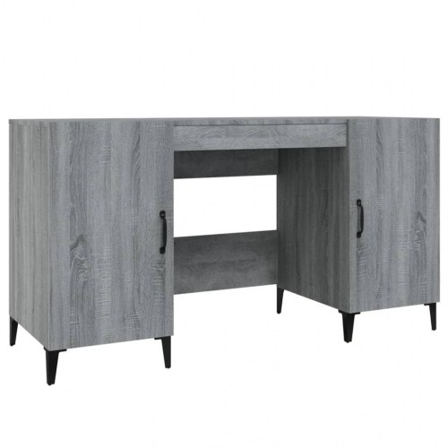 Skrivebord 140×50×75 cm i konstrueret træ - grå sonoma-eg