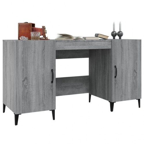 Skrivebord 140×50×75 cm i konstrueret træ - grå sonoma-eg