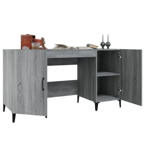 Skrivebord 140×50×75 cm i konstrueret træ - grå sonoma-eg