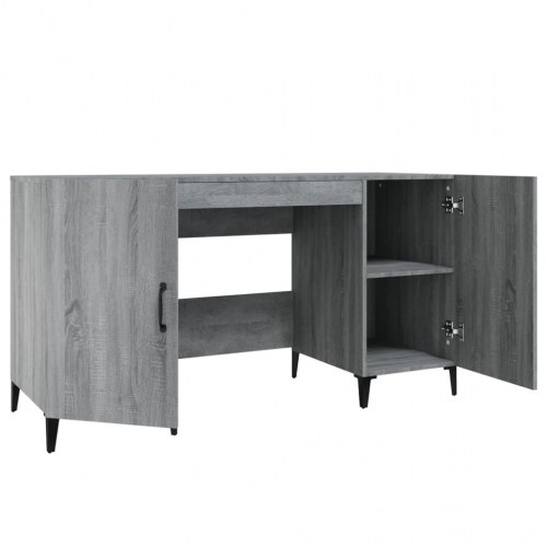Skrivebord 140×50×75 cm i konstrueret træ - grå sonoma-eg