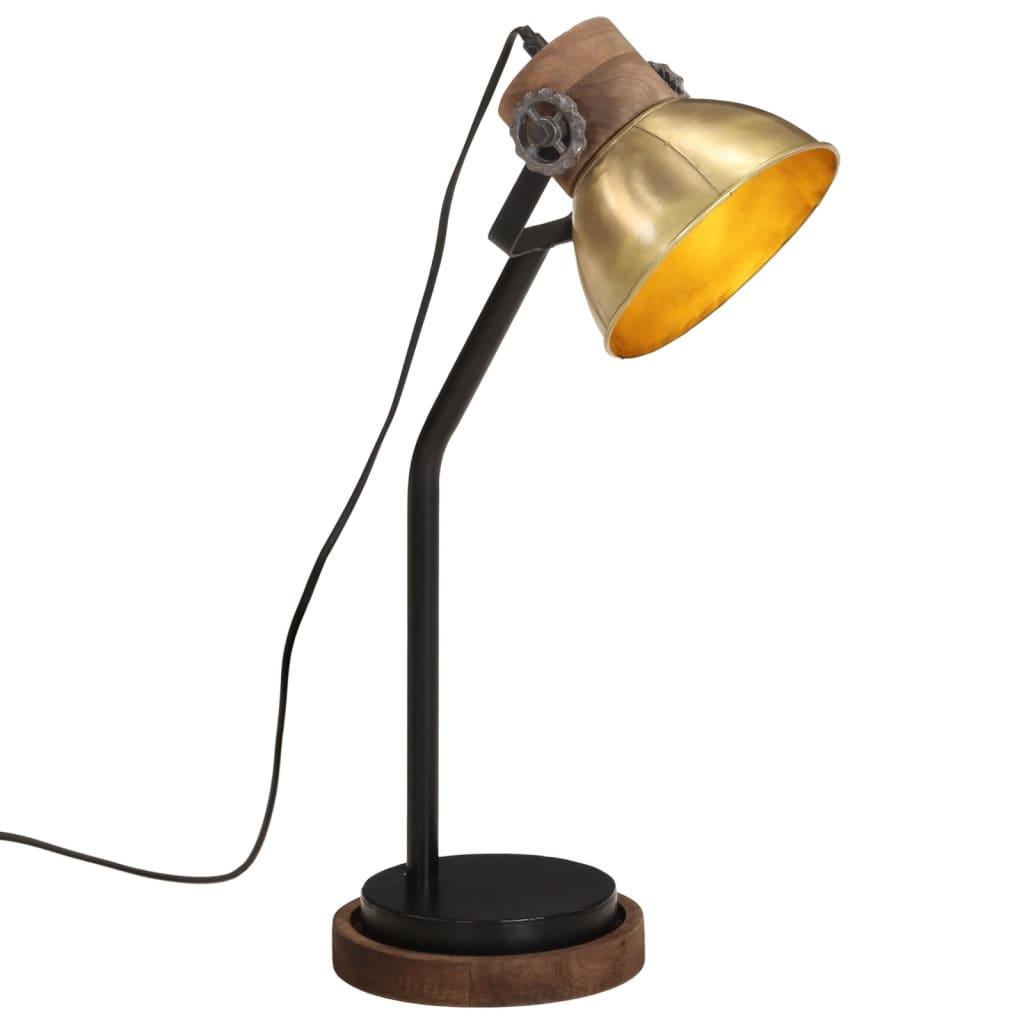 Skrivebordslampe 18x18x60 cm 25 W E27 antik messingfarve billede