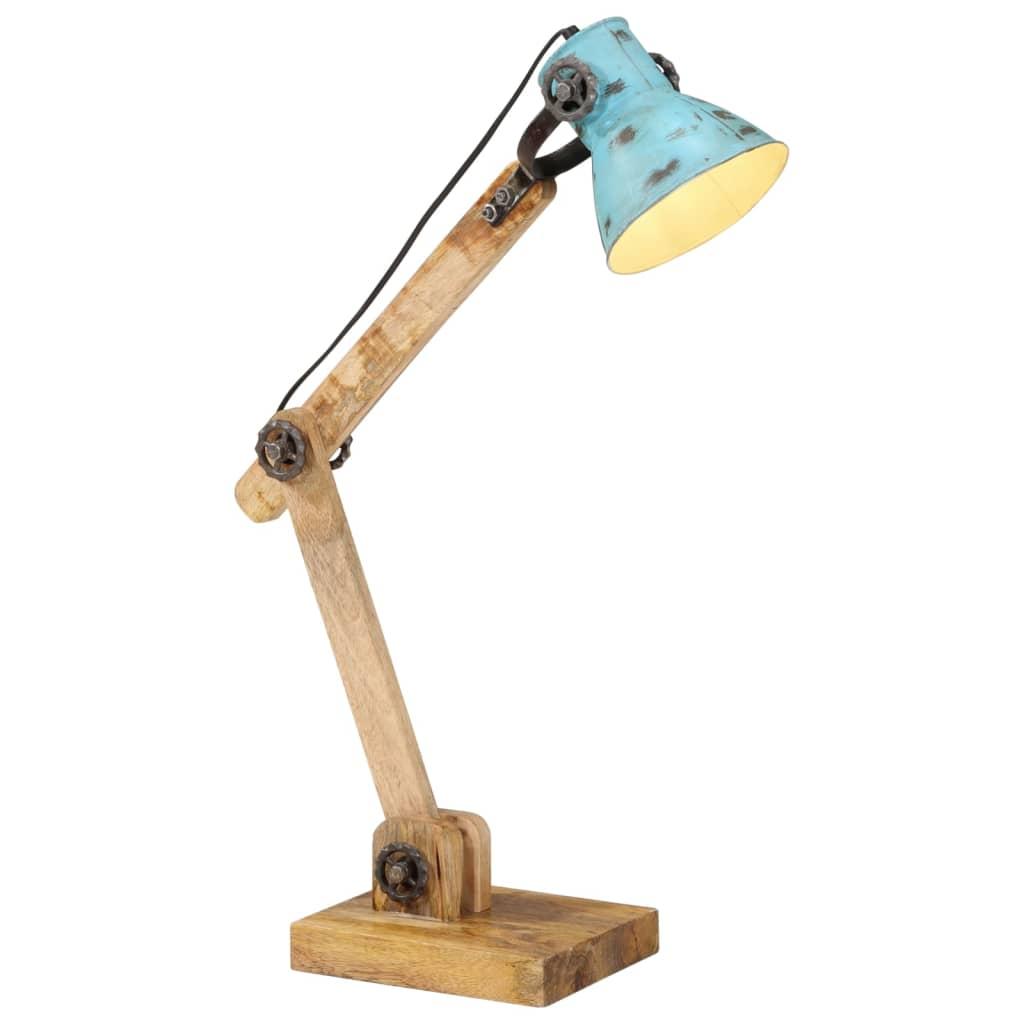 Skrivebordslampe 25 W 23x18x96 cm E27 rustik blå billede
