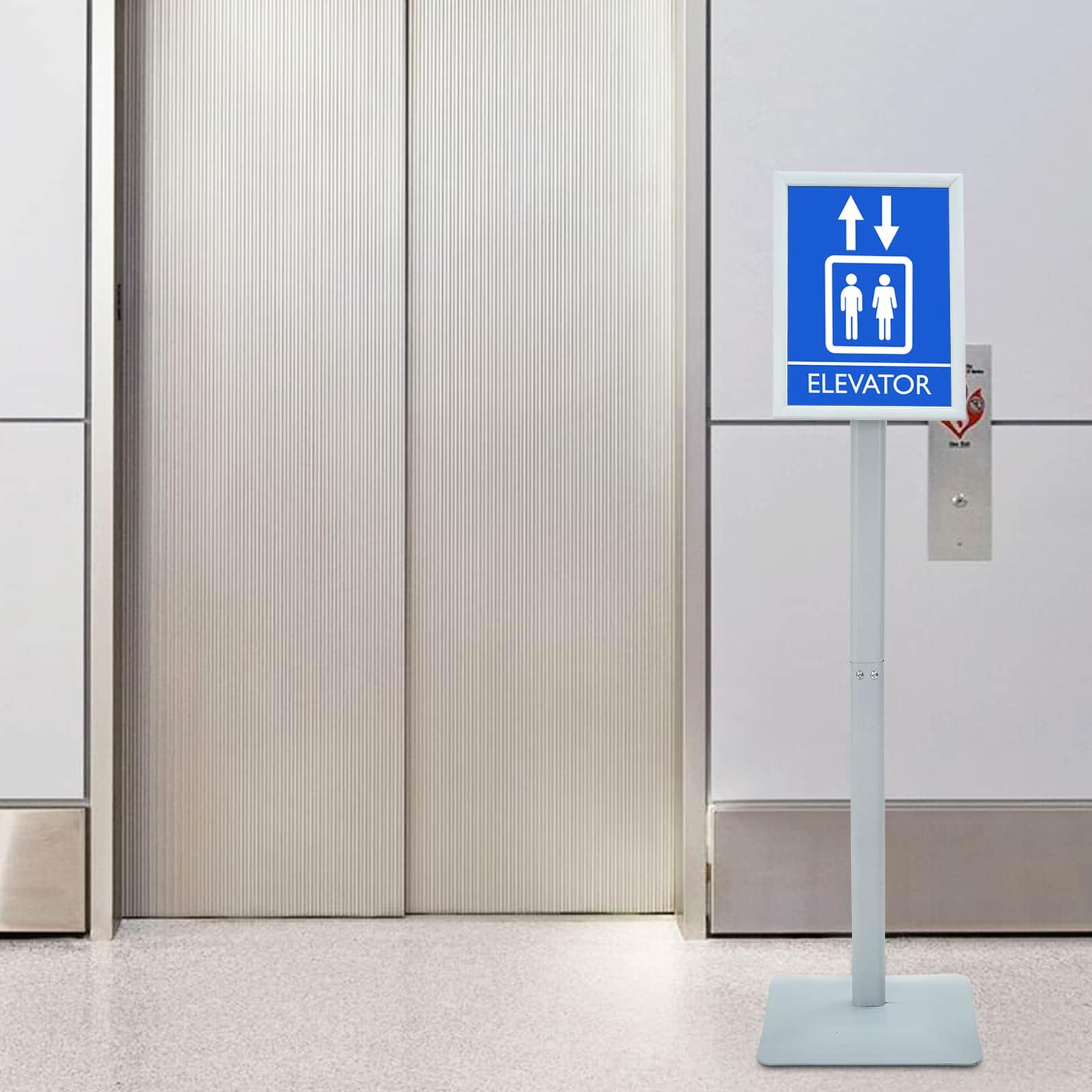 Pedestal Plakatstand Sølv 32 x 27 x 119 cm PVC og støbejern billede