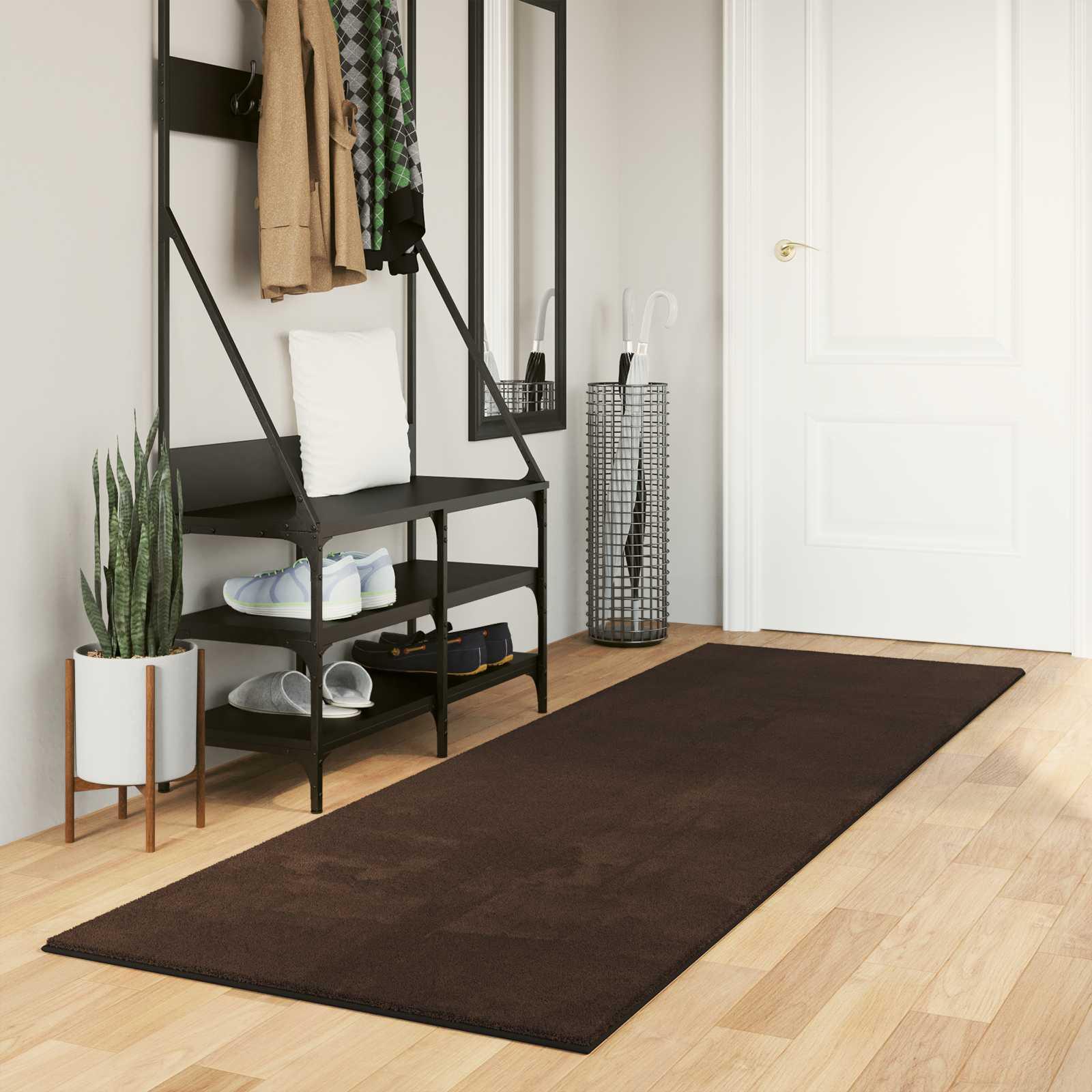 Områdetæpper Rektangulær HUARTE Brun 250 x 80 cm billede