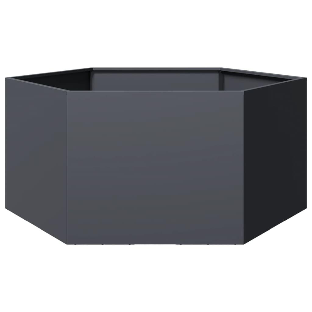 Plantekasse 104x90x45 cm sekskantet stål antracitgrå billede
