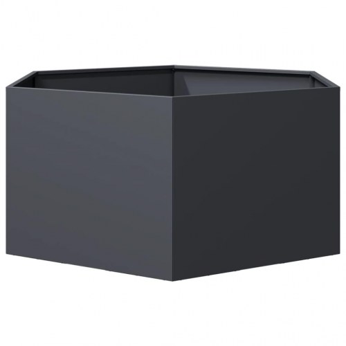 Plantekasse sekskantet i stål 104×90×45 cm - antracitgrå
