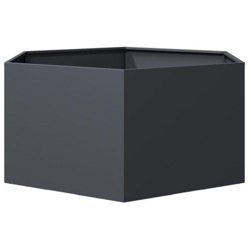 Plantekasse sekskantet i stål 104×90×45 cm - antracitgrå