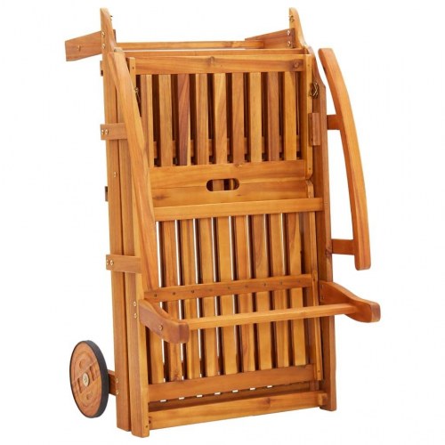 Liggestole sæt af 2 med hynder - massivt akacietræ