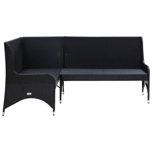 Hjørnesofaer til haven 2 stk. polyrattan sort