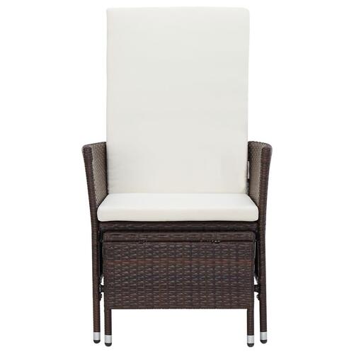 Loungesæt til haven 2 dele med hynder polyrattan brun