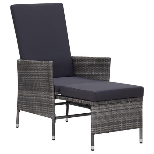 Loungesæt til haven 2 dele med hynder polyrattan grå