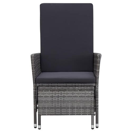 Loungesæt til haven 2 dele med hynder polyrattan grå
