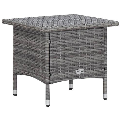 Loungesæt til haven 2 dele med hynder polyrattan grå