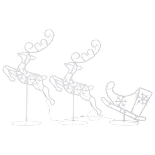 Flyvende rensdyr m. kane 260x21x87 cm akryl flerfarvet