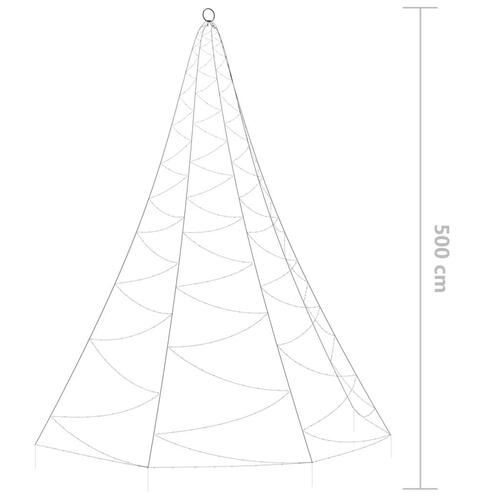 LED-juletræ til væg med metalkrog 720 LED'er 5 m flerfarvet