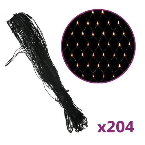 Lysnet 3x2 m 204 LED'er inde/ude varmt hvidt lys
