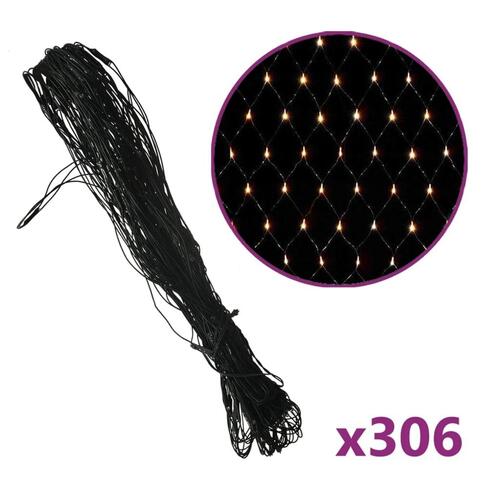 Lysnet 3x3 m 306 LED'er inde/ude varmt hvidt lys