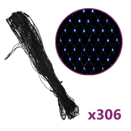 Lysnet 3x3 m 306 LED'er inde/ude blåt lys