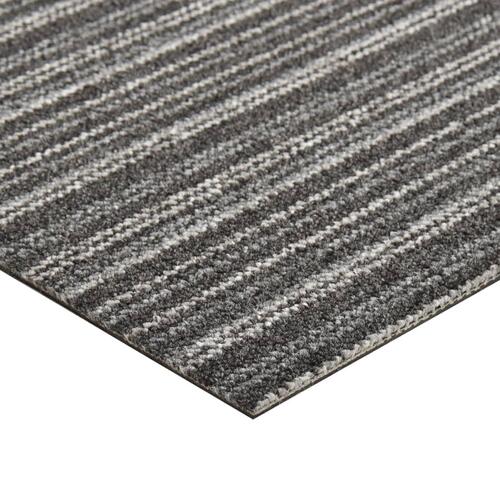 Tæppefliser 20 stk. 5 m² 50x50 cm stribet antracitgrå