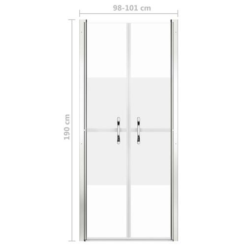 Brusedør 101x190 cm delvist matteret sikkerhedsglas
