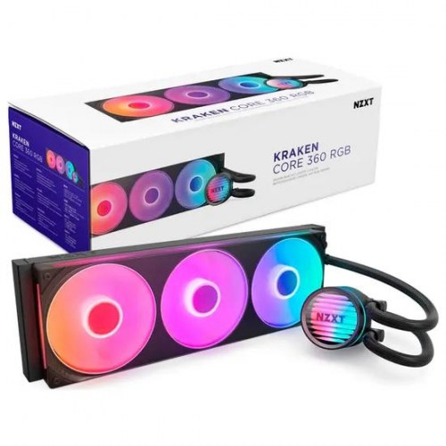 NZXT Kraken Core 360 RGB - 360 mm CPU-vandkøler, sort
