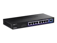 TRENDnet TEG S591 - Version v1.0R - switch - ikke administreret - 8 x 100/1000/2.5G + 1 x 10 Gigabit Ethernet - væg-monterbar - TAA-kompatibel