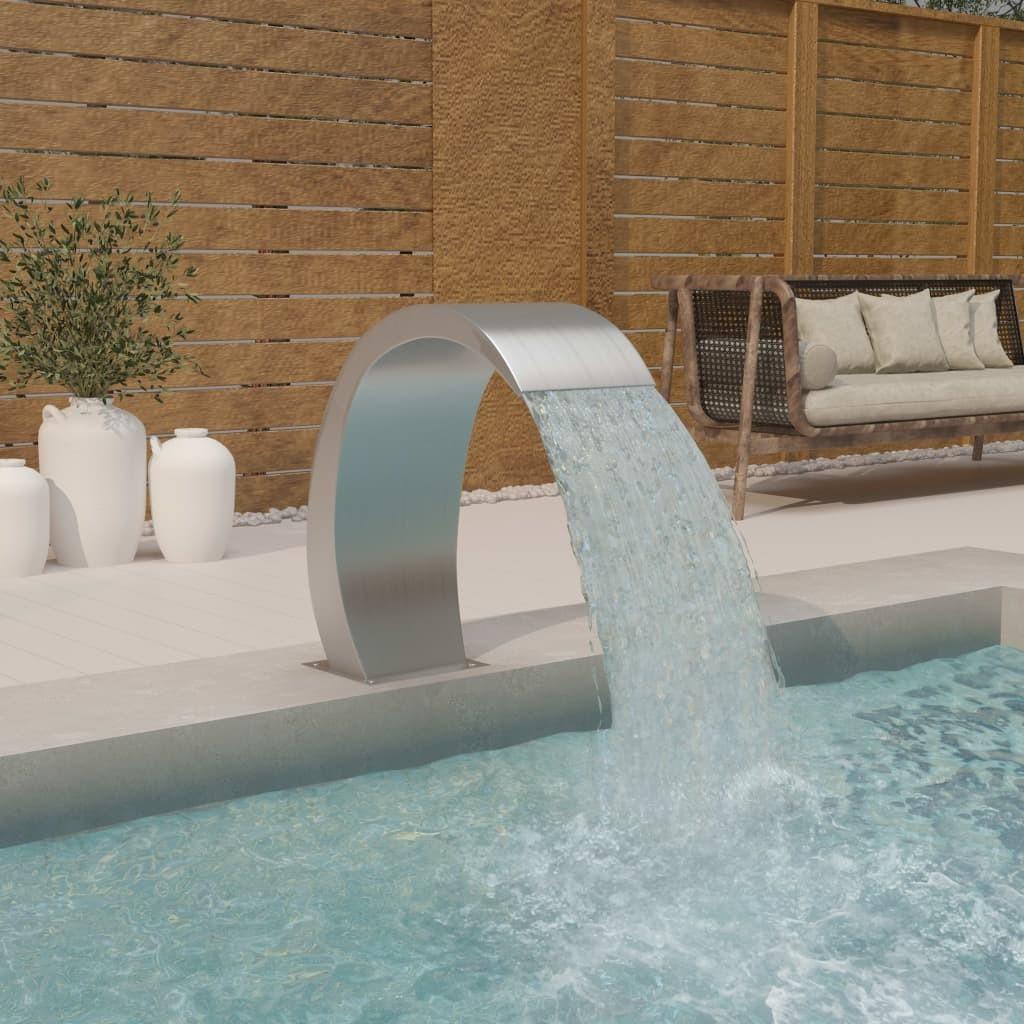 Fontæne til pool med LED'er 22x60x70 cm rustfrit stål 304