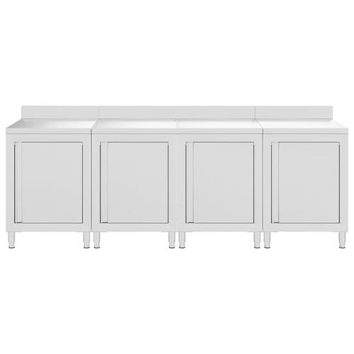 Kommercielt køkkenbord med skab 240x60x96 cm rustfrit stål