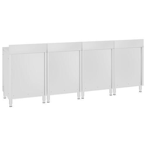 Kommercielt køkkenbord med skab 240x60x96 cm rustfrit stål