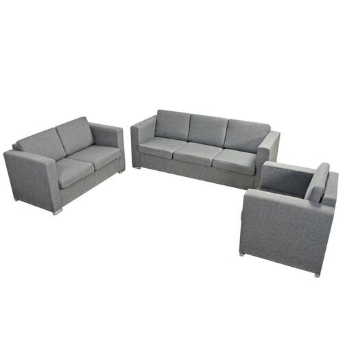 Sofasæt i tre dele stof lysegrå
