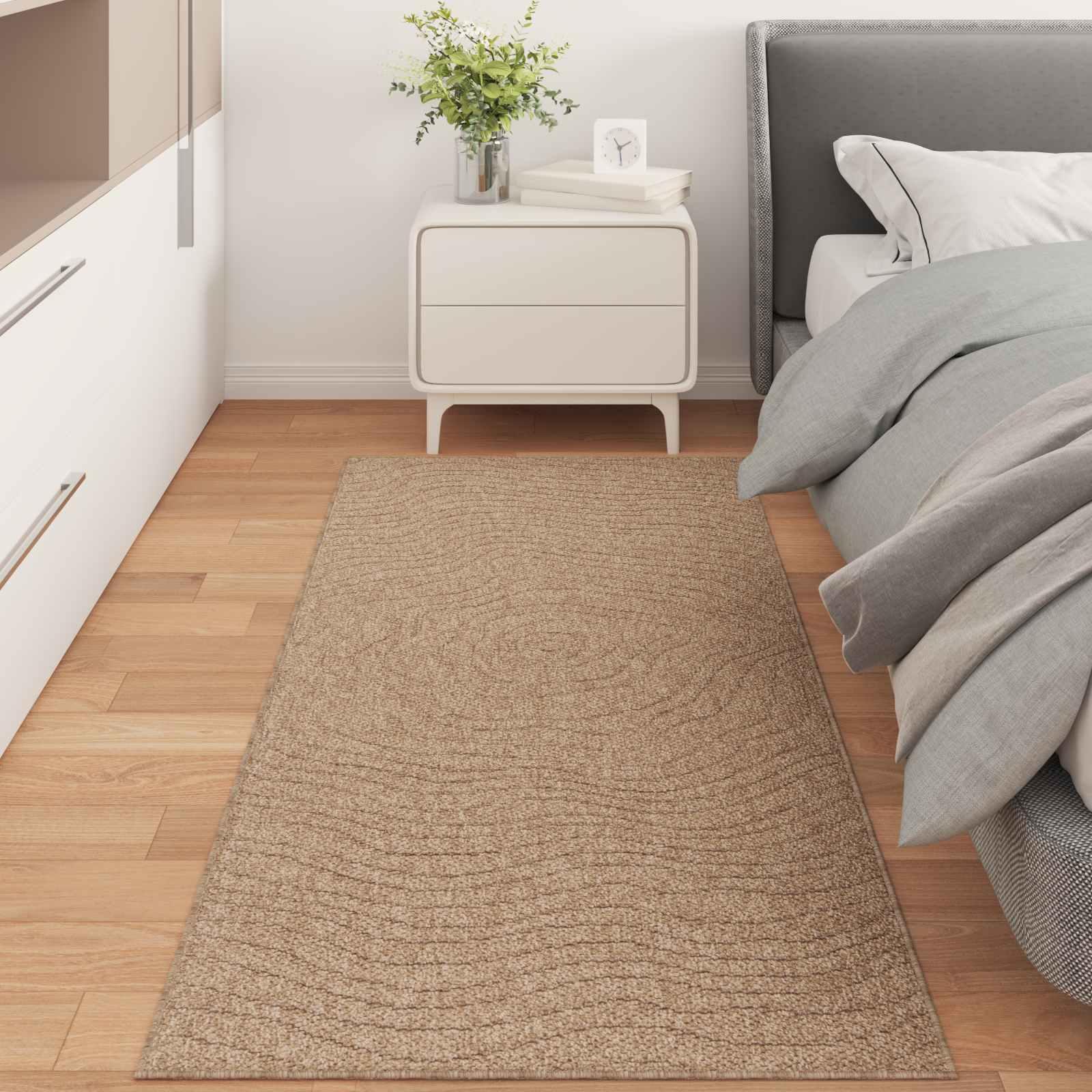 Områdetæpper Moiré Rektangulær Naturfarvet 200 x 80 cm billede