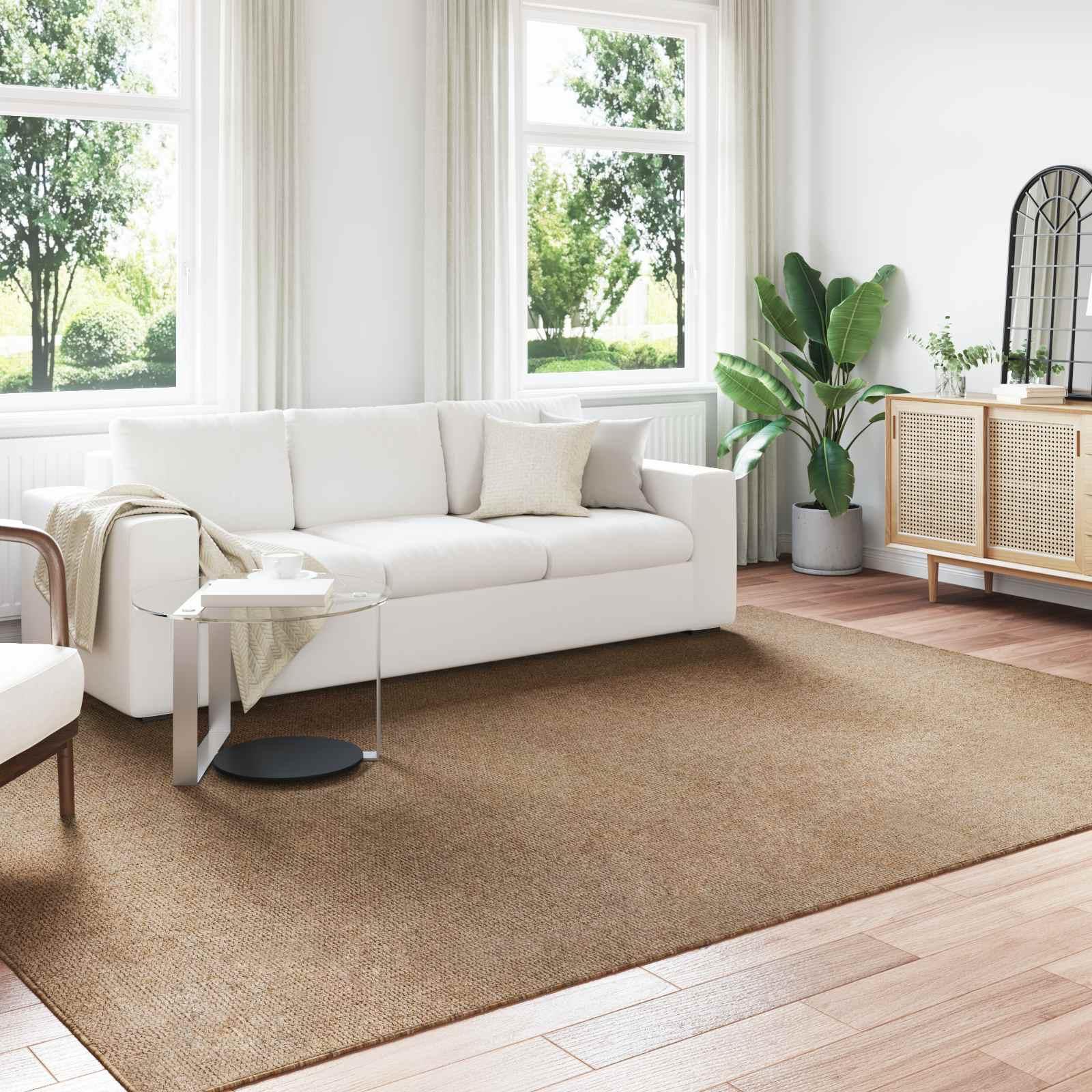 Områdetæpper Rektangulær Naturfarvet 340 x 240 cm billede