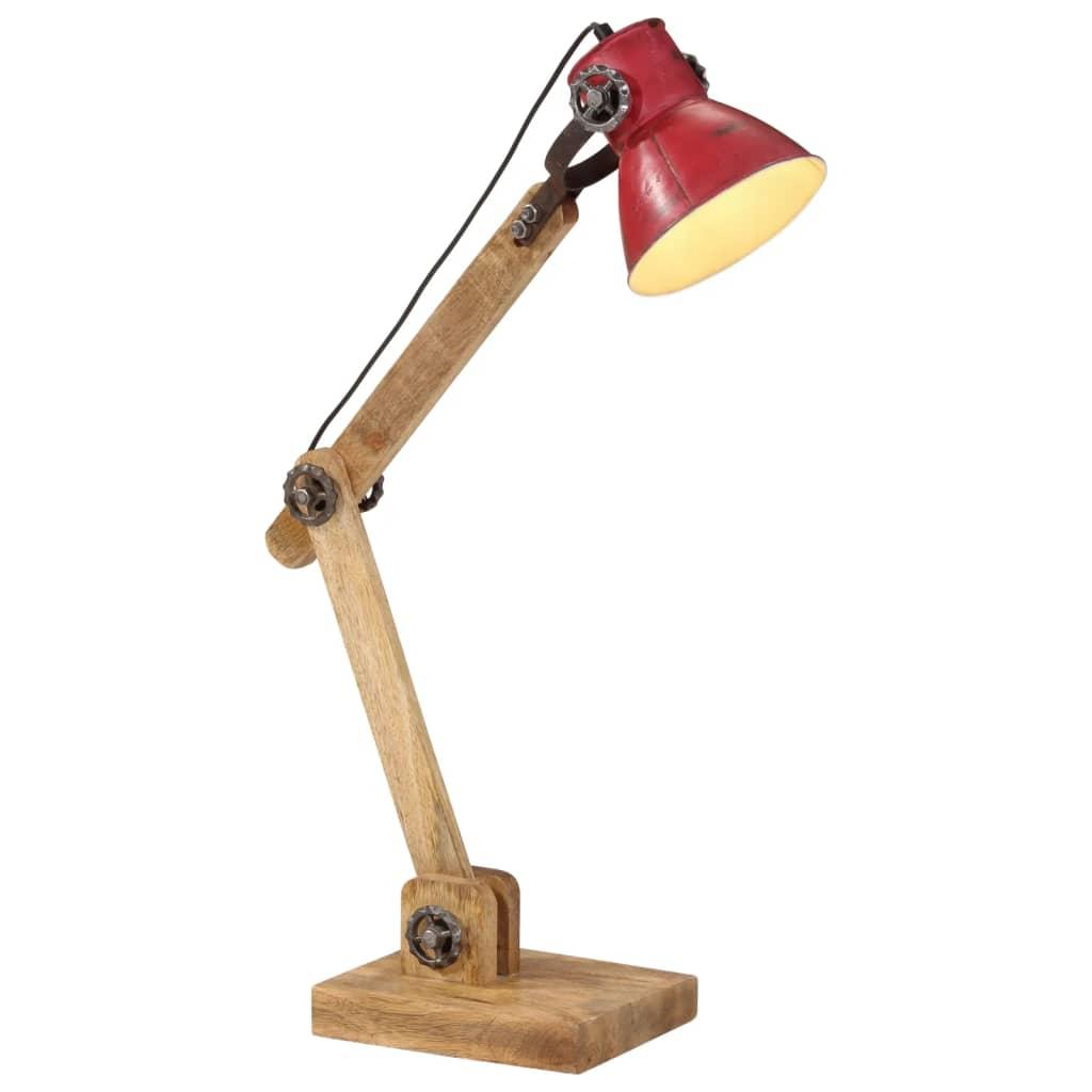 Skrivebordslampe 25 W 23x18x96 cm E27 rustik rød billede