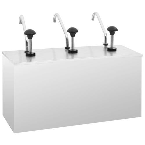 Saucedispenser 3 x 3,5 l rustfrit stål