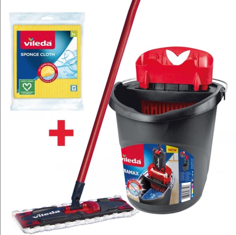 Vileda Ultramax moppe-sæt i boks + 3 klude billede