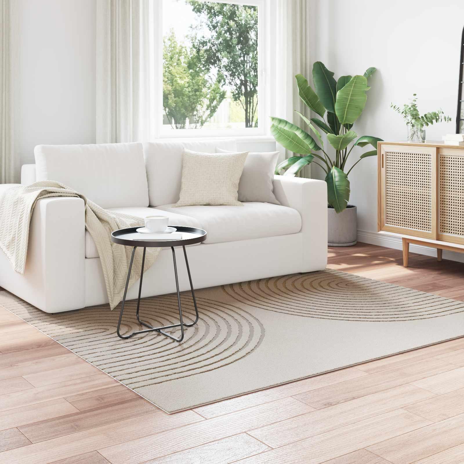 Områdetæpper Firkantet Creme 200 x 200 cm billede
