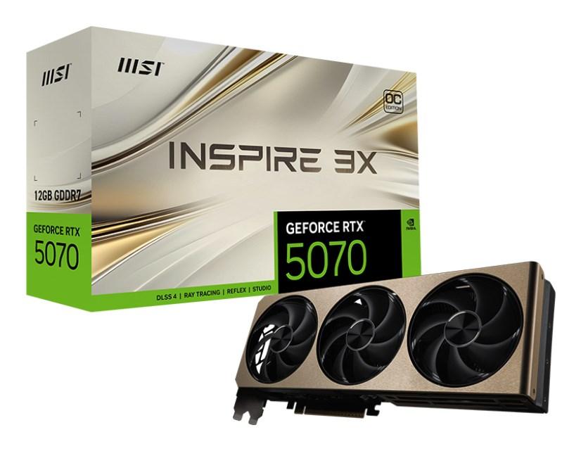 MSI GeForce RTX 5070 INSPIRE 3X OC - 12 GB GDDR7 grafikkort billede