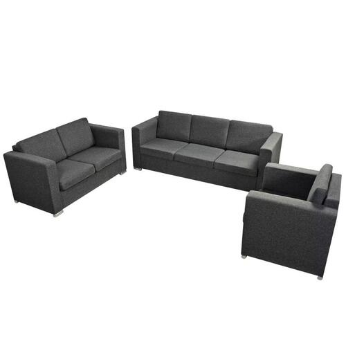 Sofasæt i tre dele stof mørkegrå
