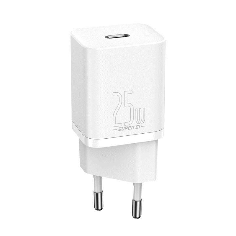 Baseus 25W Super Si vægoplader m. USB-C - hvid (TZCCSUP-L02)