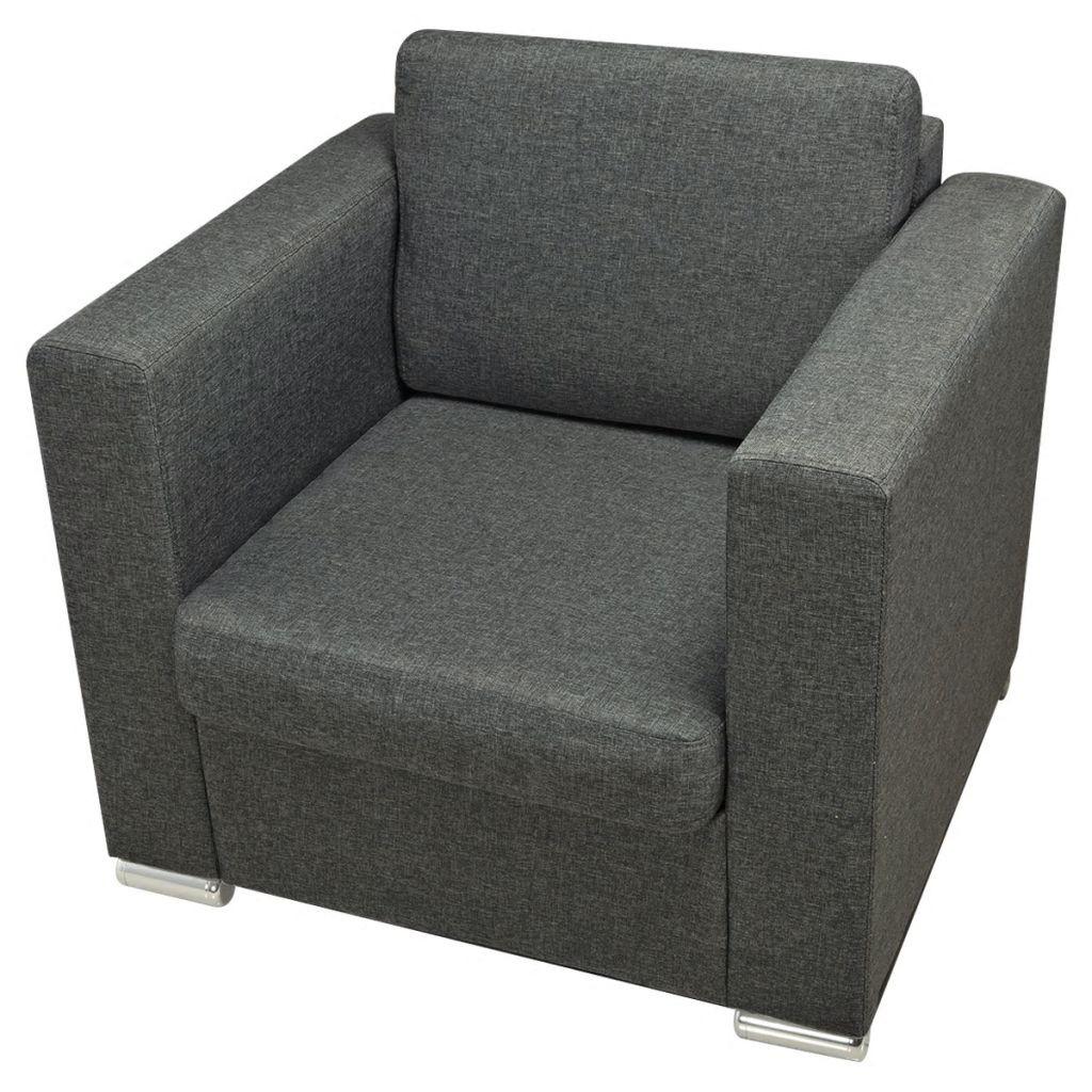 Sofasæt i tre dele stof mørkegrå